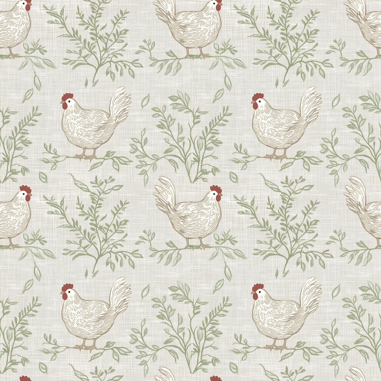 Designs Direct Cluckingham Toile Peel & Stick Wallpaper